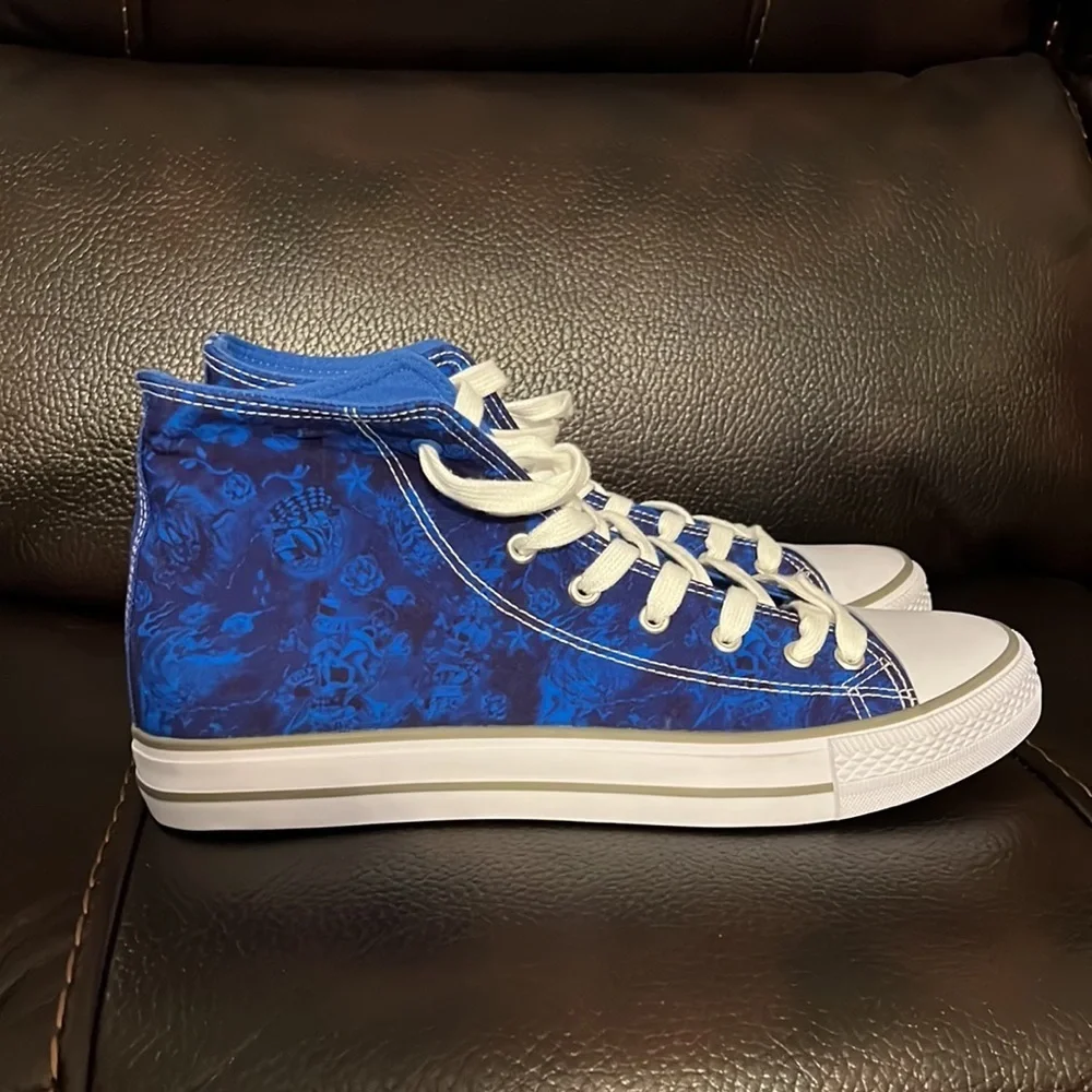 SALE!!! Final!!! Ed Hardy high top sneaker blue skull print size 11 - Picture 8 of 11